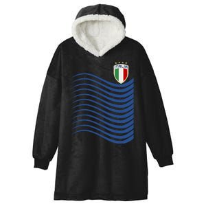 Italy Italia Soccer Futbol Jersey Wave Hooded Wearable Blanket