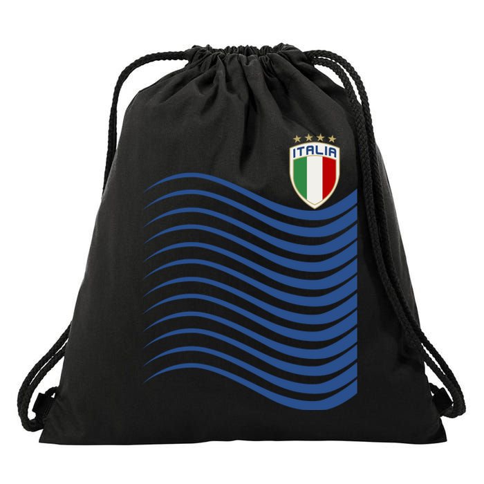 Italy Italia Soccer Futbol Jersey Wave Drawstring Bag