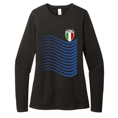 Italy Italia Soccer Futbol Jersey Wave Womens CVC Long Sleeve Shirt