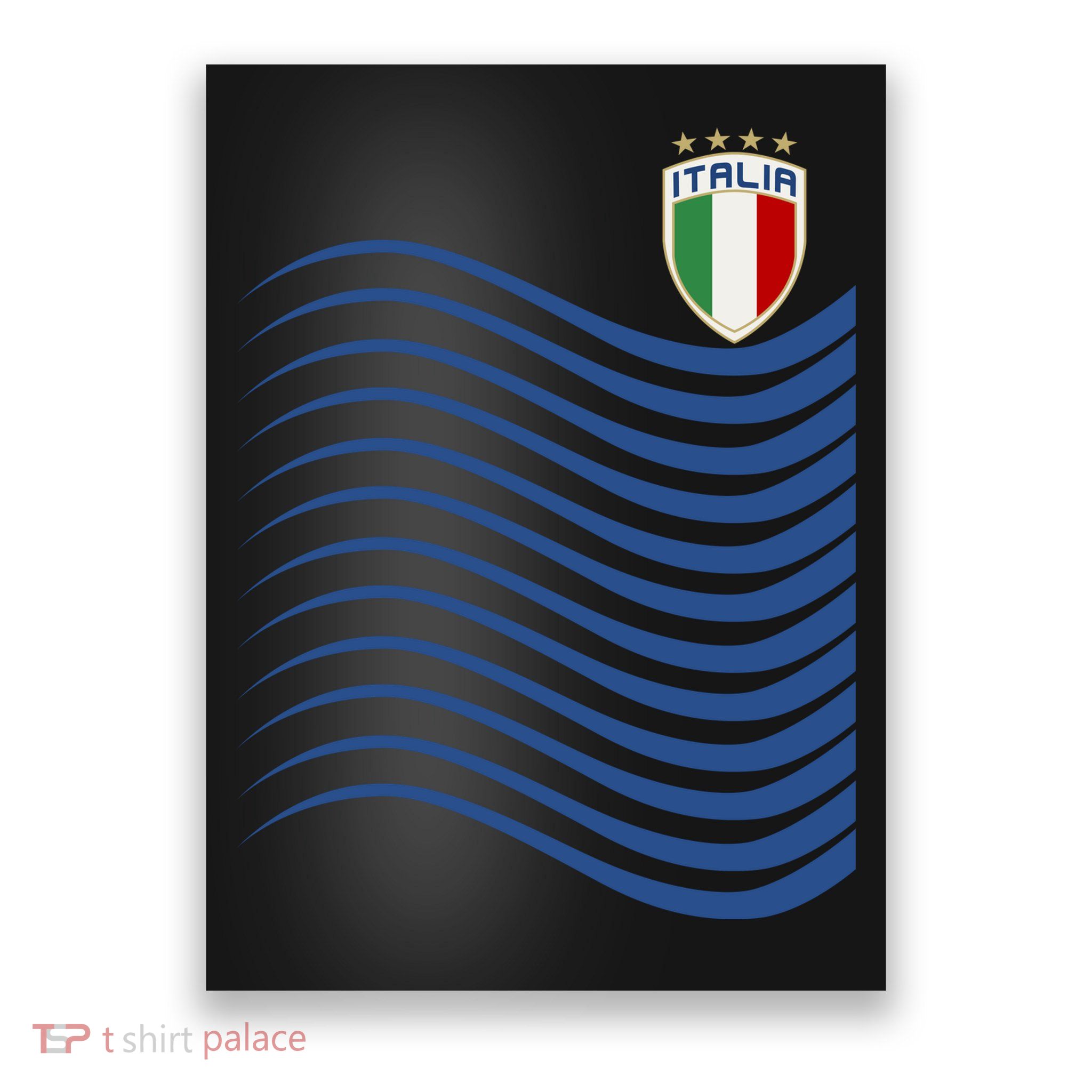 Italy Italia Soccer Futbol Jersey Wave Poster