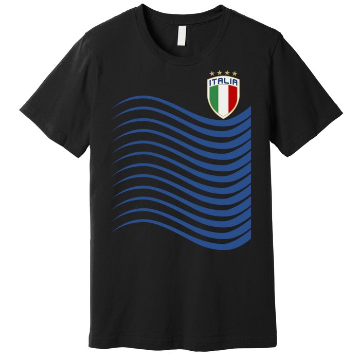 Italy Italia Soccer Futbol Jersey Wave Premium T-Shirt