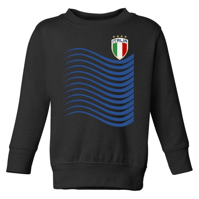 Italy Italia Soccer Futbol Jersey Wave Toddler Sweatshirt