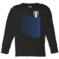 Italy Italia Soccer Futbol Jersey Wave Toddler Long Sleeve Shirt