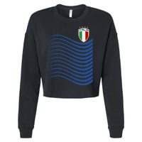 Italy Italia Soccer Futbol Jersey Wave Cropped Pullover Crew