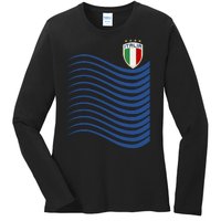 Italy Italia Soccer Futbol Jersey Wave Ladies Long Sleeve Shirt