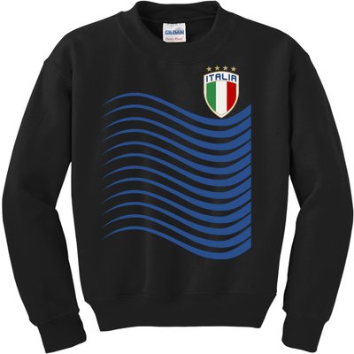 Italy Italia Soccer Futbol Jersey Wave Kids Sweatshirt