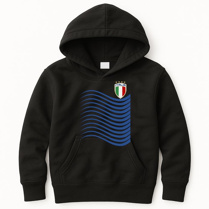 Italy Italia Soccer Futbol Jersey Wave Kids Hoodie