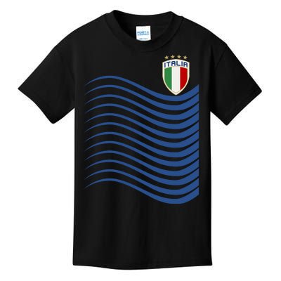 Italy Italia Soccer Futbol Jersey Wave Kids T-Shirt