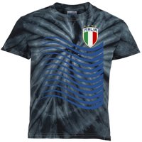 Italy Italia Soccer Futbol Jersey Wave Kids Tie-Dye T-Shirt