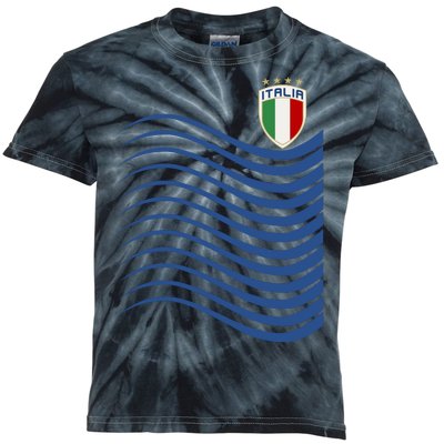 Italy Italia Soccer Futbol Jersey Wave Kids Tie-Dye T-Shirt