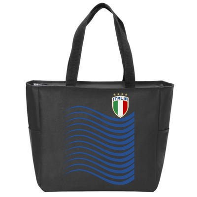 Italy Italia Soccer Futbol Jersey Wave Zip Tote Bag