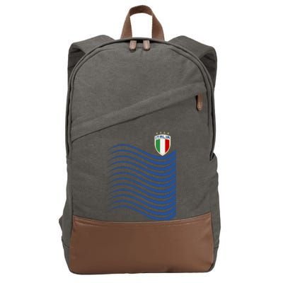 Italy Italia Soccer Futbol Jersey Wave Cotton Canvas Backpack