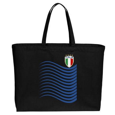 Italy Italia Soccer Futbol Jersey Wave Cotton Canvas Jumbo Tote