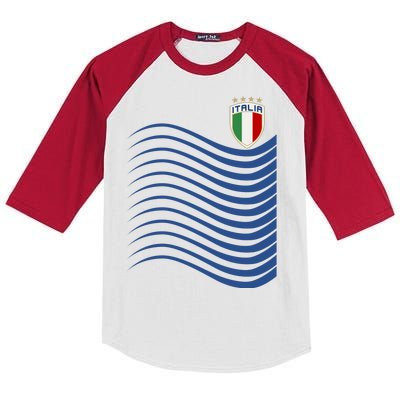 Italy Italia Soccer Futbol Jersey Wave Kids Colorblock Raglan Jersey