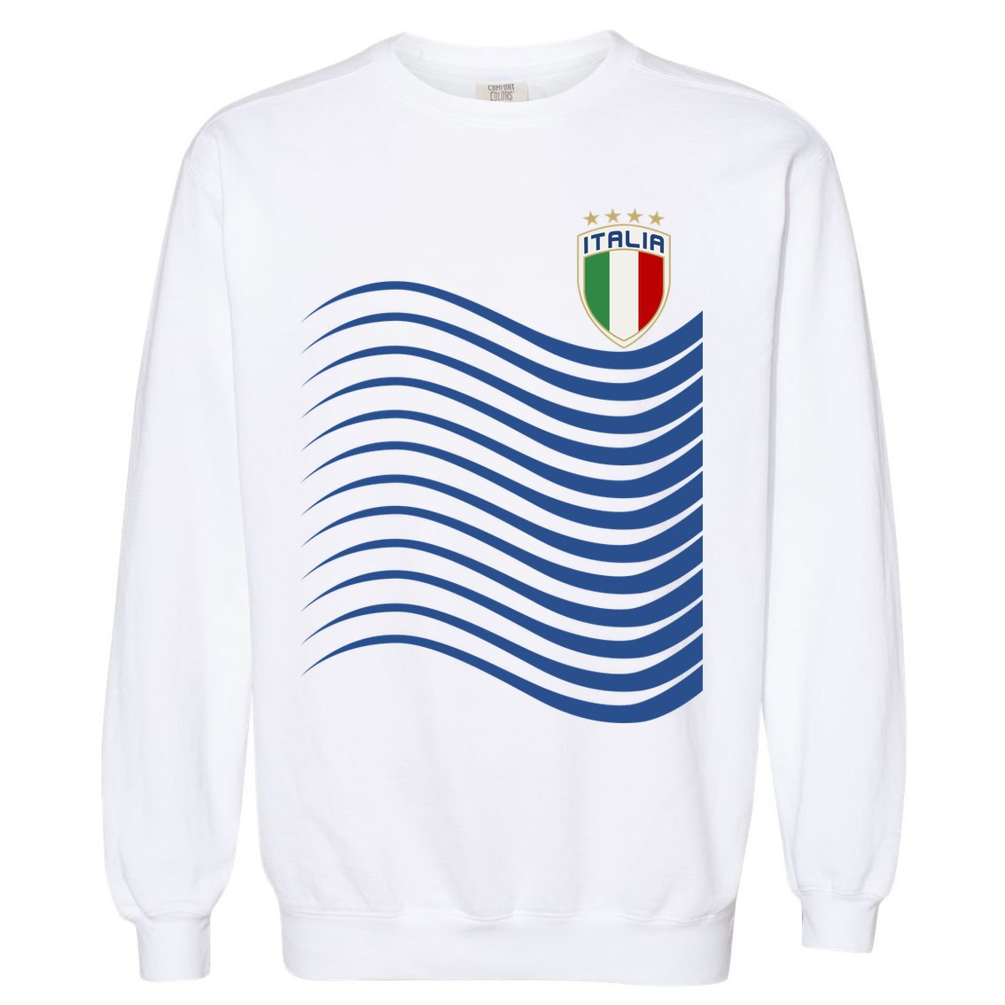 Italy Italia Soccer Futbol Jersey Wave Garment-Dyed Sweatshirt