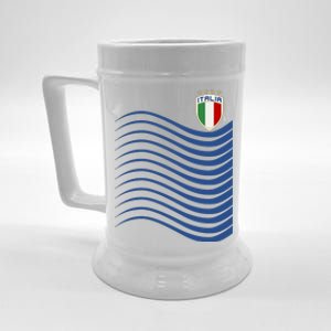 Italy Italia Soccer Futbol Jersey Wave Beer Stein