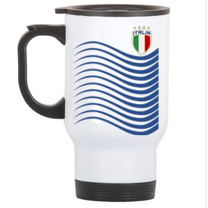 Italy Italia Soccer Futbol Jersey Wave Stainless Steel Travel Mug