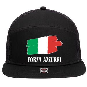 Italy Soccer Azzurro Forza Italia Team Flag 7 Panel Mesh Trucker Snapback Hat