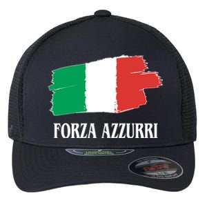 Italy Soccer Azzurro Forza Italia Team Flag Flexfit Unipanel Trucker Cap