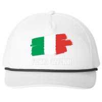 Italy Soccer Azzurro Forza Italia Team Flag Snapback Five-Panel Rope Hat