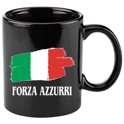 Italy Soccer Azzurro Forza Italia Team Flag 11oz C Handle Ceramic Mug