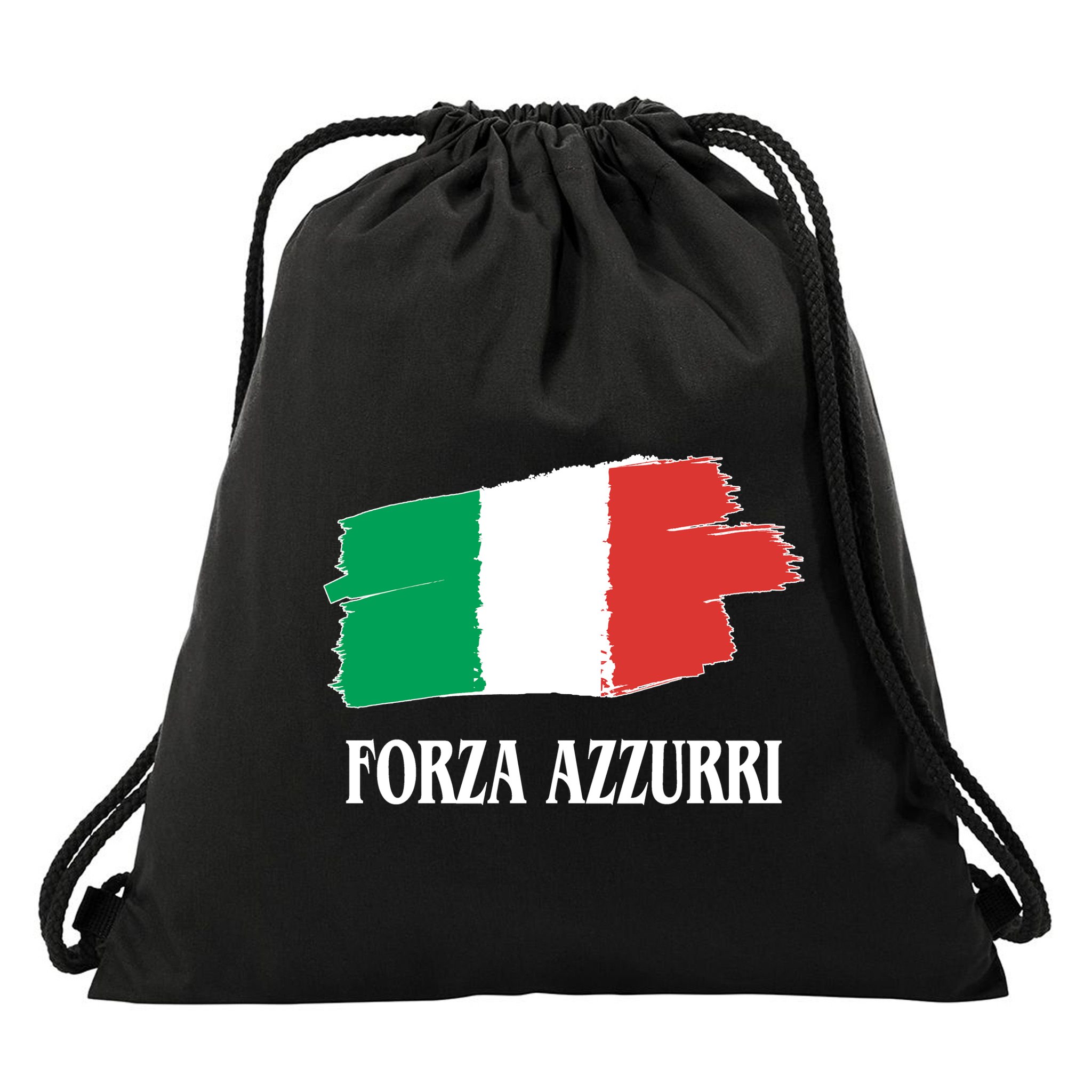 Italy Soccer Azzurro Forza Italia Team Flag Drawstring Bag