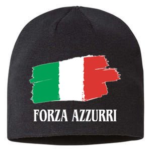 Italy Soccer Azzurro Forza Italia Team Flag Sustainable Beanie