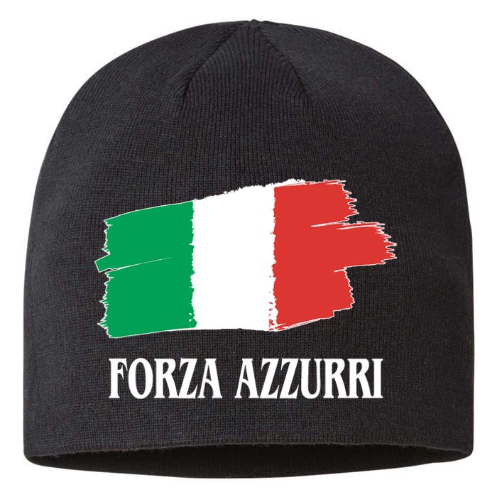 Italy Soccer Azzurro Forza Italia Team Flag Sustainable Beanie