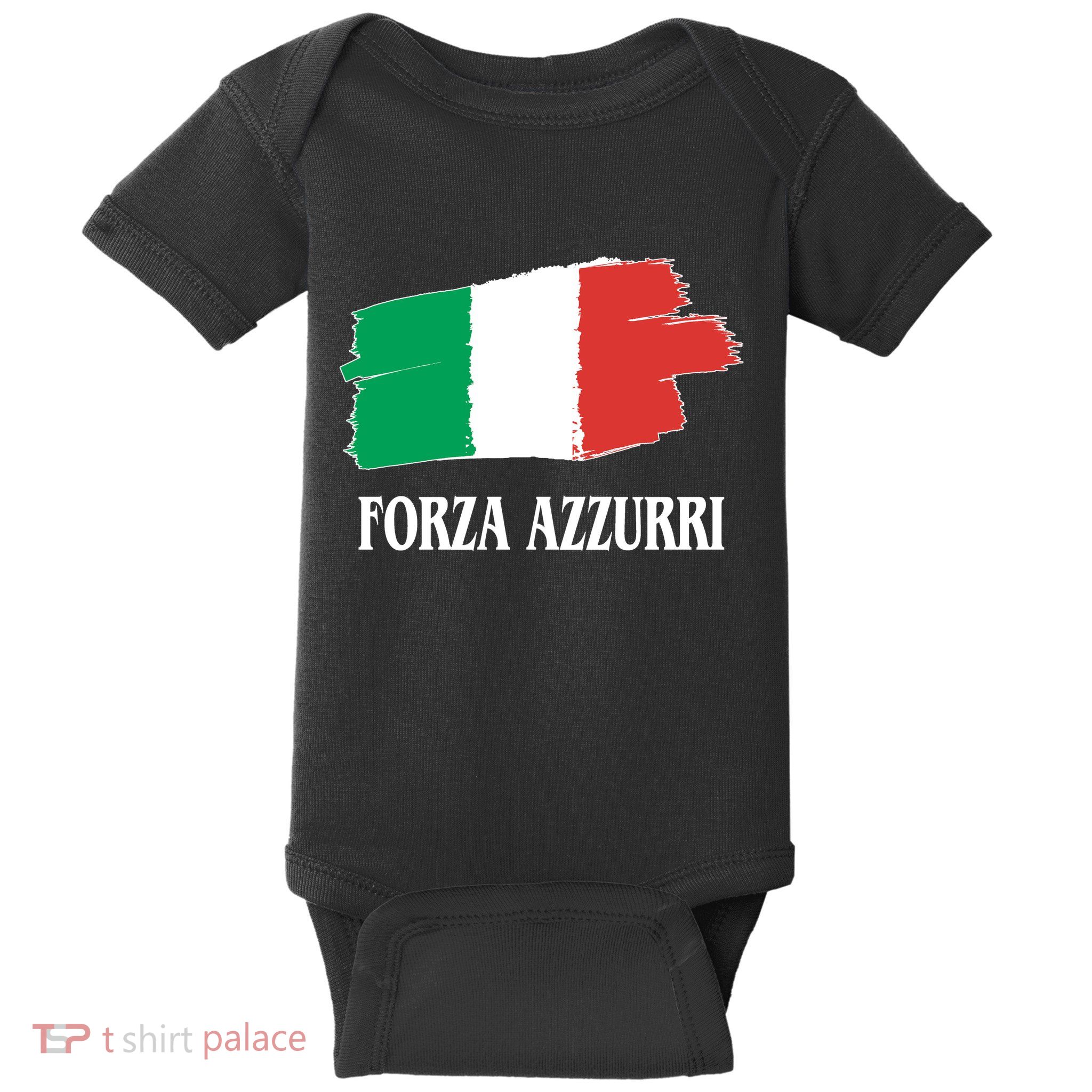 Italy Soccer Azzurro Forza Italia Team Flag Baby Bodysuit