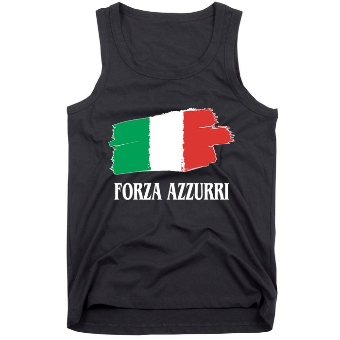 Italy Soccer Azzurro Forza Italia Team Flag Tank Top