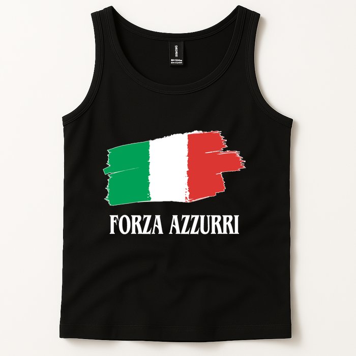 Italy Soccer Azzurro Forza Italia Team Flag Tank Top