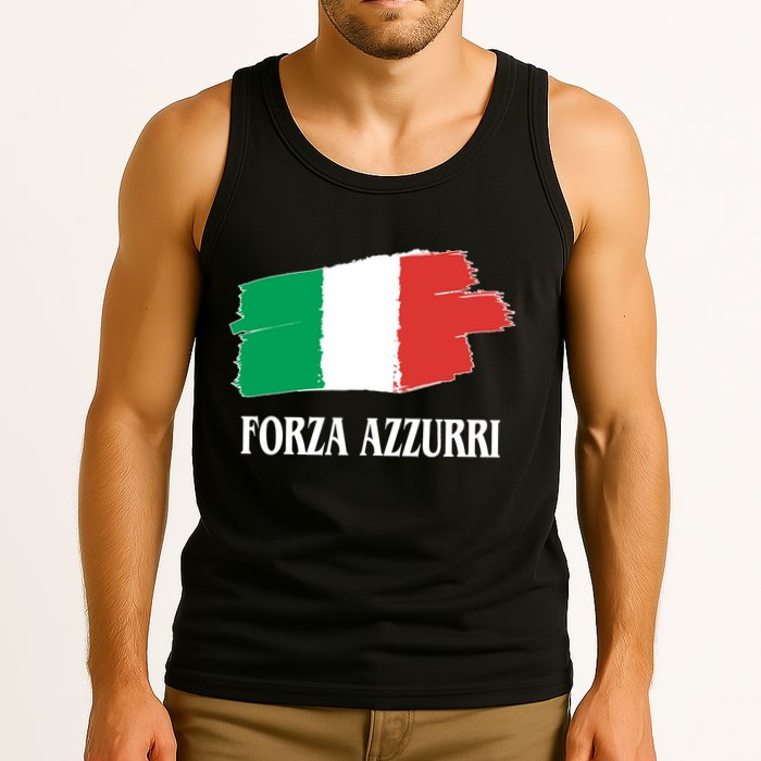 Italy Soccer Azzurro Forza Italia Team Flag Tank Top