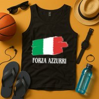 Italy Soccer Azzurro Forza Italia Team Flag Tank Top
