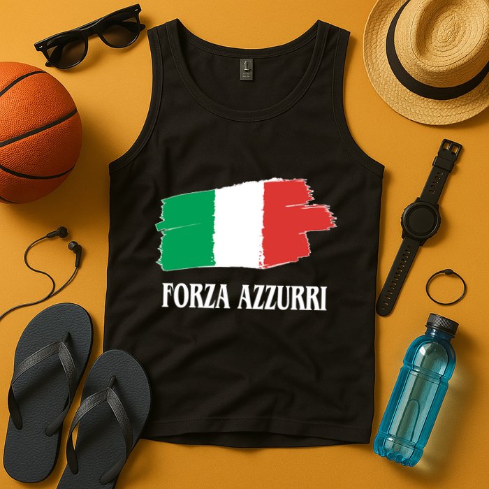Italy Soccer Azzurro Forza Italia Team Flag Tank Top