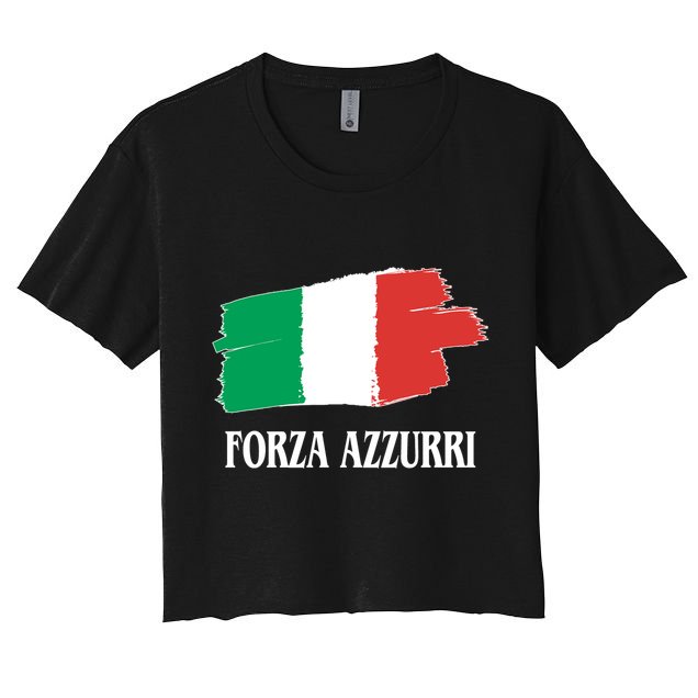 Italy Soccer Azzurro Forza Italia Team Flag Crop Top
