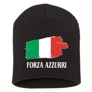 Italy Soccer Azzurro Forza Italia Team Flag Short Acrylic Beanie