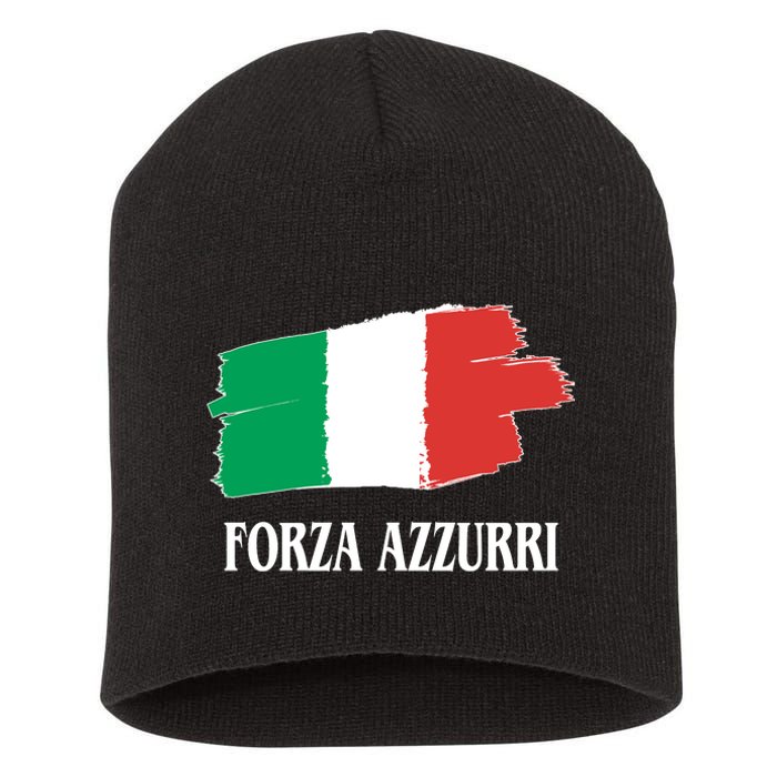 Italy Soccer Azzurro Forza Italia Team Flag Short Acrylic Beanie