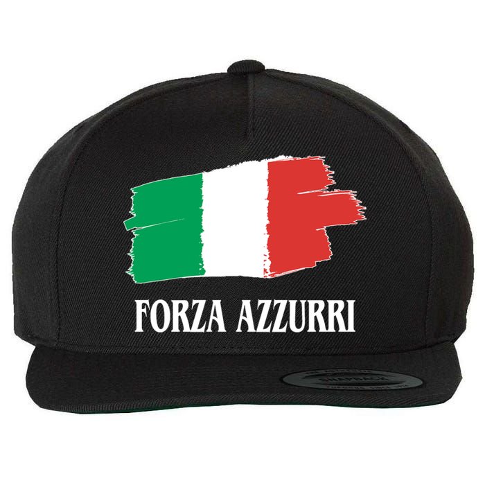 Italy Soccer Azzurro Forza Italia Team Flag Wool Snapback Cap