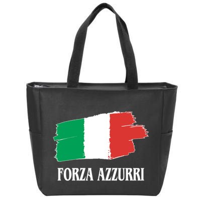 Italy Soccer Azzurro Forza Italia Team Flag Zip Tote Bag