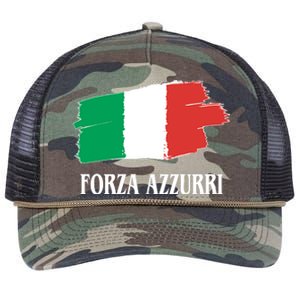 Italy Soccer Azzurro Forza Italia Team Flag Retro Rope Trucker Hat Cap