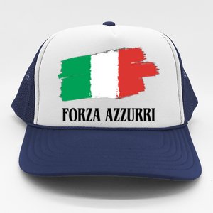 Italy Soccer Azzurro Forza Italia Team Flag Trucker Hat