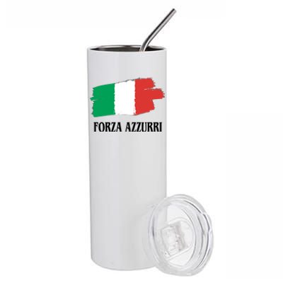 Italy Soccer Azzurro Forza Italia Team Flag Stainless Steel Tumbler