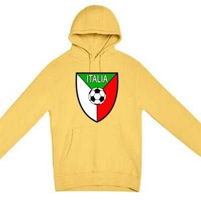 Italy Soccer Flag Emblem Italia Premium Pullover Hoodie