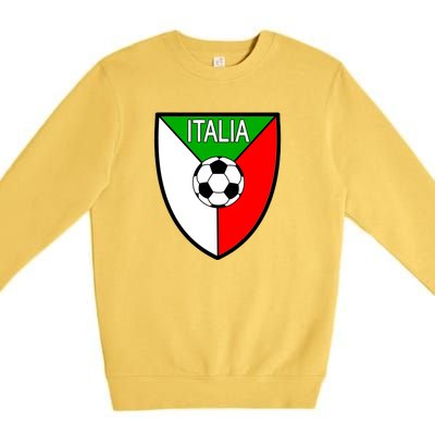 Italy Soccer Flag Emblem Italia Premium Crewneck Sweatshirt