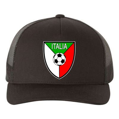 Italy Soccer Flag Emblem Italia Yupoong Adult 5-Panel Trucker Hat