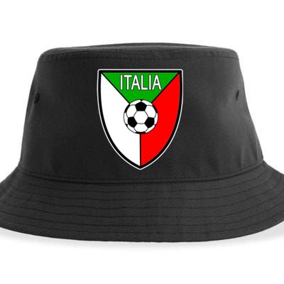 Italy Soccer Flag Emblem Italia Sustainable Bucket Hat