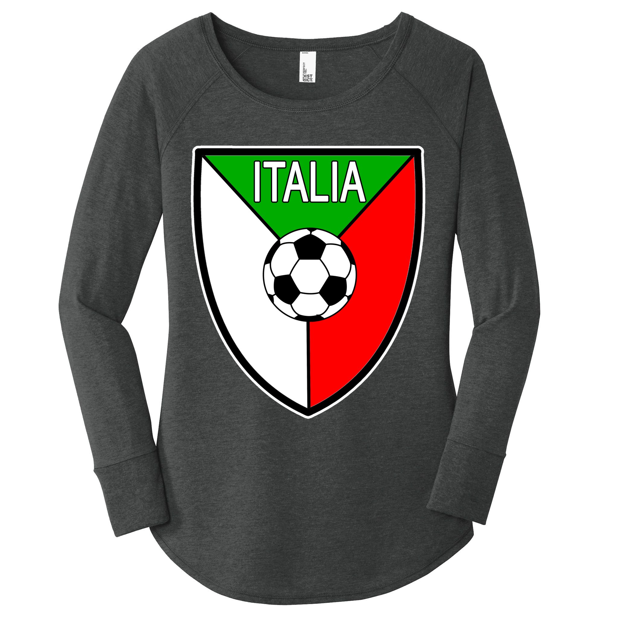 Italy Soccer Flag Emblem Italia Women's Perfect Tri Tunic Long Sleeve Shirt
