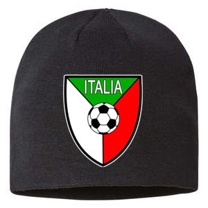 Italy Soccer Flag Emblem Italia Sustainable Beanie