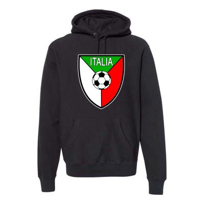 Italy Soccer Flag Emblem Italia Premium Hoodie