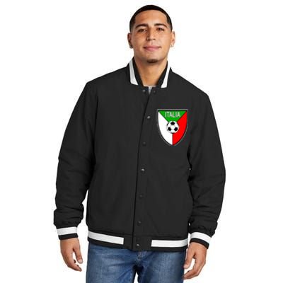 Italy Soccer Flag Emblem Italia Insulated Varsity Jacket